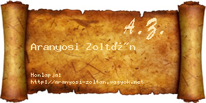 Aranyosi Zoltán névjegykártya
