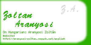 zoltan aranyosi business card